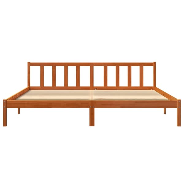 sengeramme uden madras 200x200 cm massivt fyrretræ gyldenbrun