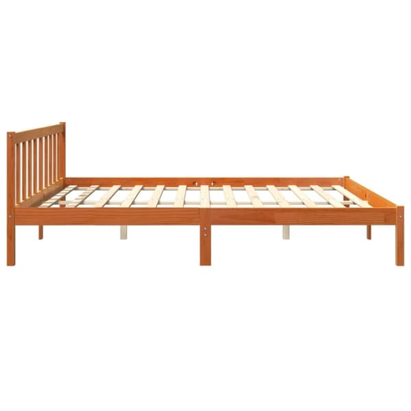 sengeramme uden madras 200x200 cm massivt fyrretræ gyldenbrun