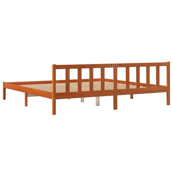sengeramme uden madras 200x200 cm massivt fyrretræ gyldenbrun