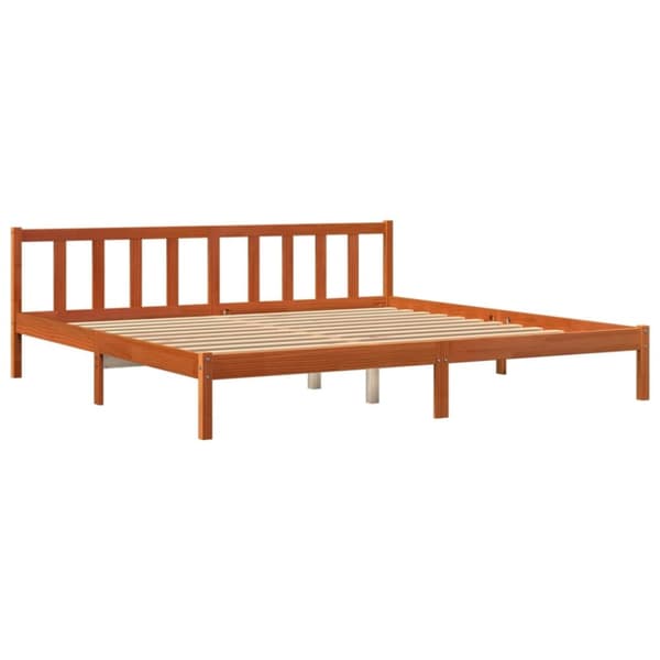 sengeramme uden madras 200x200 cm massivt fyrretræ gyldenbrun