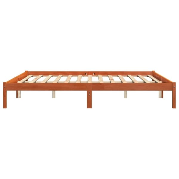 Sängynrunko ilman patjaa vahanruskea 180x200 cm täysi mänty