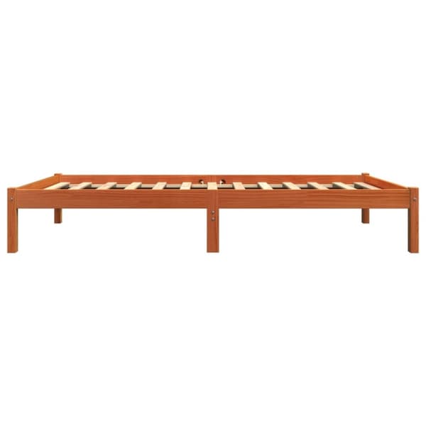 sengeramme uden madras 100x200 cm massivt fyrretræ gyldenbrun