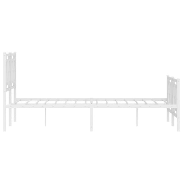 sengeramme med sengegavl og fodgærde 120x200 cm metal hvid