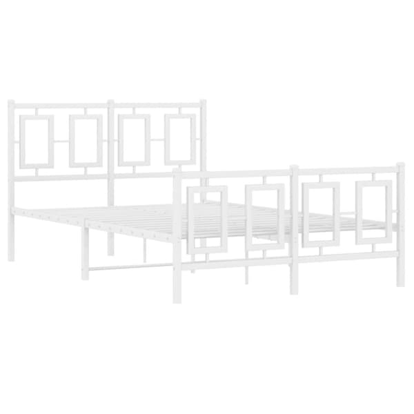 sengeramme med sengegavl og fodgærde 120x200 cm metal hvid