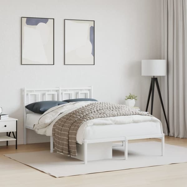 sengeramme med sengegavl 120x200 cm metal hvid
