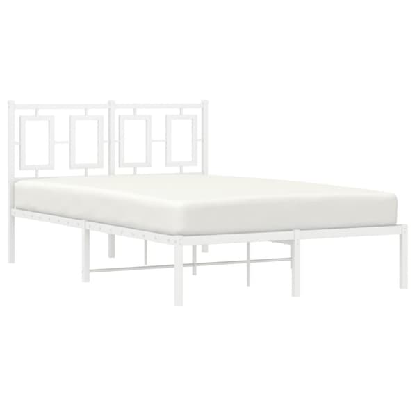 sengeramme med sengegavl 120x200 cm metal hvid