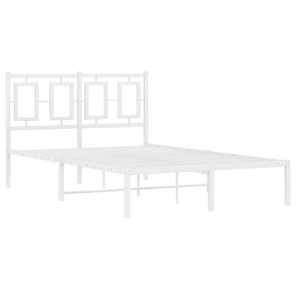 sengeramme med sengegavl 120x200 cm metal hvid