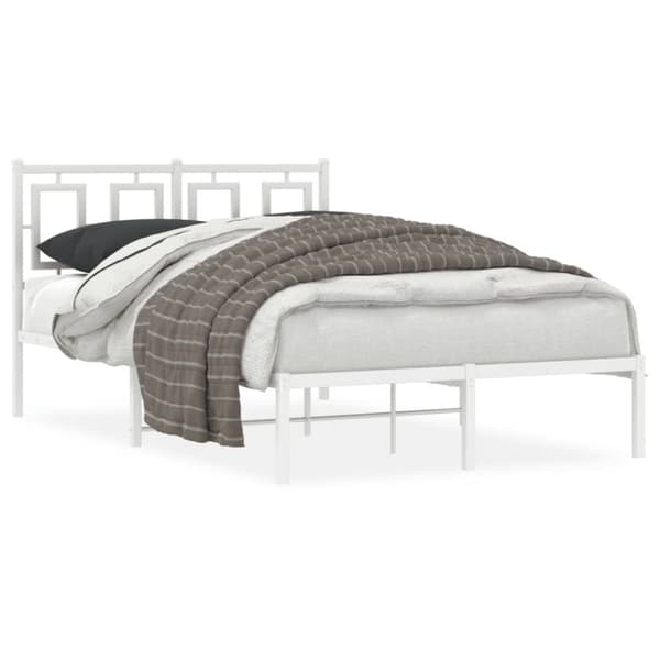 sengeramme med sengegavl 120x200 cm metal hvid