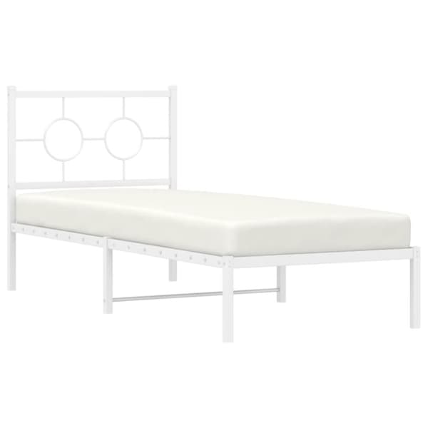 sengeramme uden madras med hovedgærde 75x190 cm hvid