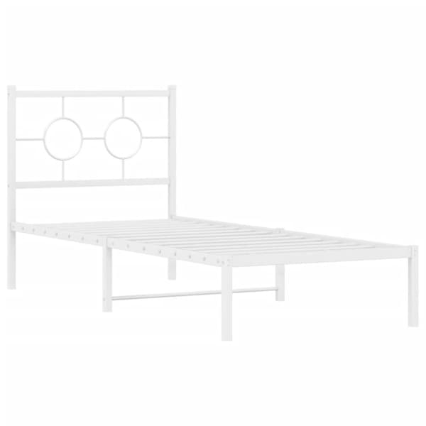 sengeramme uden madras med hovedgærde 75x190 cm hvid