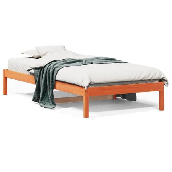 daybed uden madras 90x190 cm massivt fyrretræ gyldenbrun