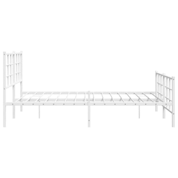 sengeramme med sengegavl og fodgærde 150x200 cm metal hvid