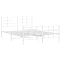 Miniatyrbillede 2 af 10: sengeramme med sengegavl og fodgærde 150x200 cm metal hvid