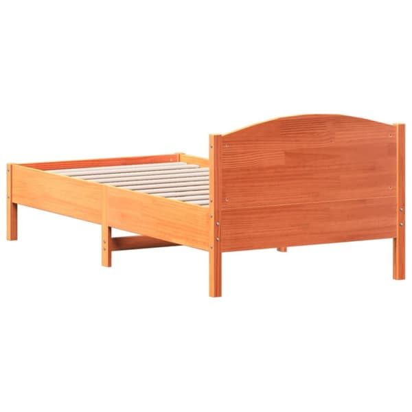 Sängynrunko ilman patjaa vahanruskea 90x190 cm täysi mänty