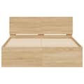 Miniatyrbillede 7 af 10: sengeramme med sengegavl og LED-lys 135x190 cm sonoma-eg
