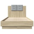Miniatyrbillede 6 af 10: sengeramme med sengegavl og LED-lys 90x190 cm sonoma-eg