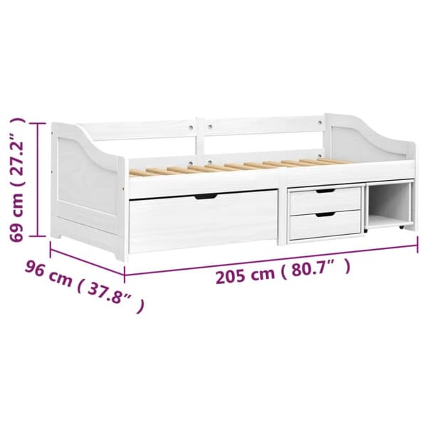 Sohvasänky 3 laatikolla IRUN 90x200 cm täysi mänty