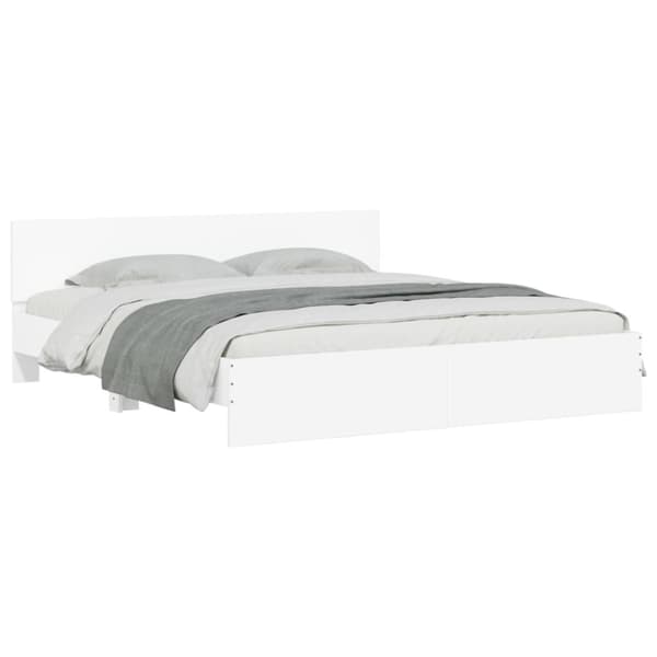 sengeramme med sengegavl 180x200 cm hvid
