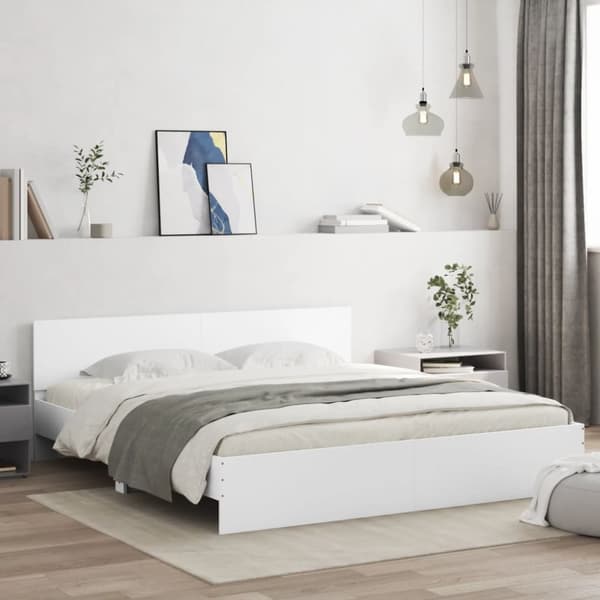 sengeramme med sengegavl 180x200 cm hvid
