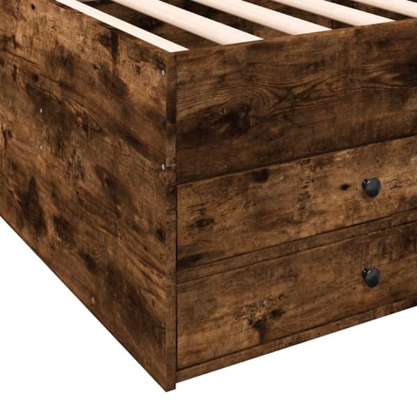 daybed med skuffer 75x190 cm konstrueret træ røget eg