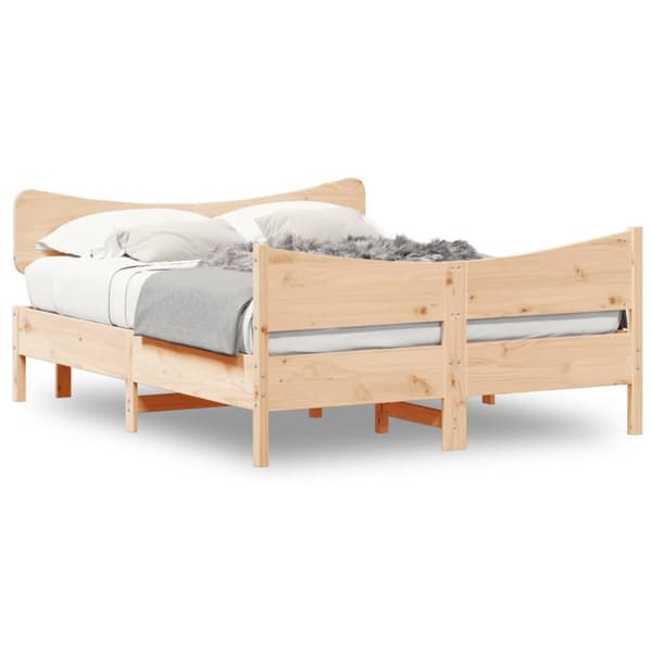sengeramme uden madras 150x200 cm massivt fyrretræ