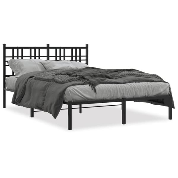 sengeramme med sengegavl 120x200 cm metal sort