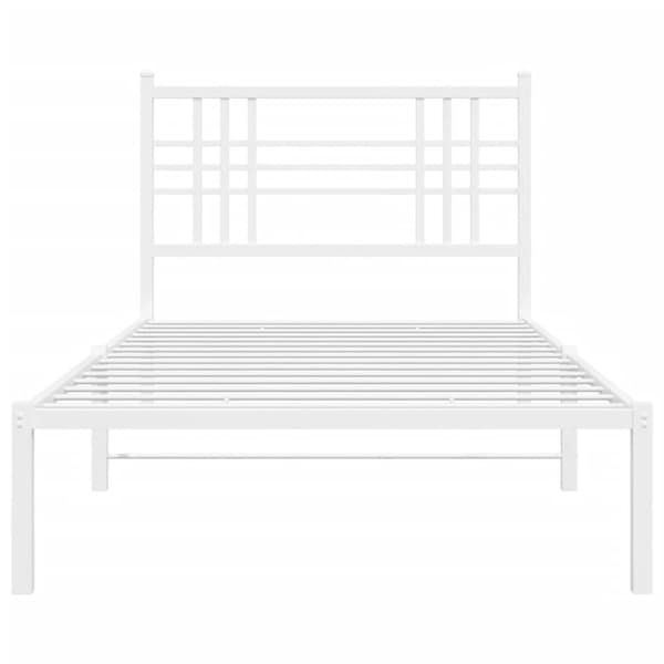 sengeramme med sengegavl 107x203 cm metal hvid