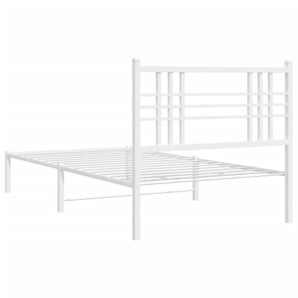 sengeramme med sengegavl 107x203 cm metal hvid