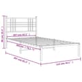 Miniatyrbillede 8 af 8: sengeramme med sengegavl 107x203 cm metal hvid