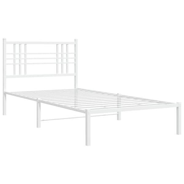 sengeramme med sengegavl 107x203 cm metal hvid