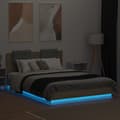 Miniatyrbillede 5 af 10: sengeramme med sengegavl og LED-lys 150x200 cm sonoma-eg