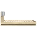 Miniatyrbillede 7 af 10: sengeramme med sengegavl og LED-lys 150x200 cm sonoma-eg