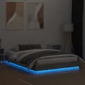 Miniatyrbillede 5 af 10: sengeramme med LED-lys 150x200 cm betongrå