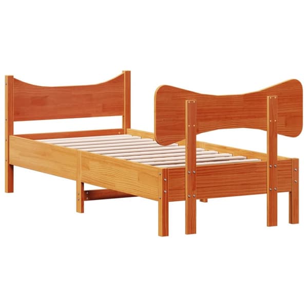 Sängynrunko ilman patjaa vahanruskea 75x190 cm täysi mänty
