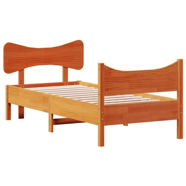 Sängynrunko ilman patjaa vahanruskea 75x190 cm täysi mänty