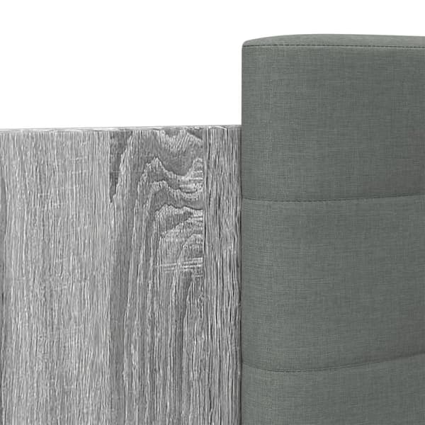 sengeramme med sengegavl 150x200 cm konstrueret træ grå sonoma