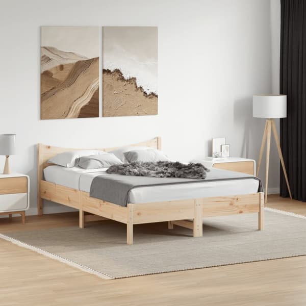 sengeramme uden madras 140x200 cm massivt fyrretræ