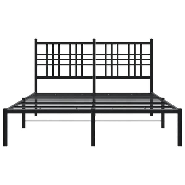 sengeramme med sengegavl 140x200 cm metal sort