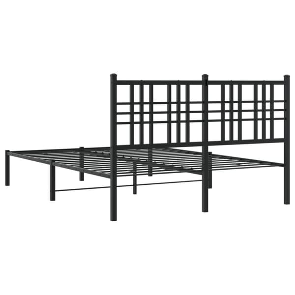 sengeramme med sengegavl 140x200 cm metal sort