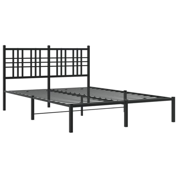 sengeramme med sengegavl 140x200 cm metal sort