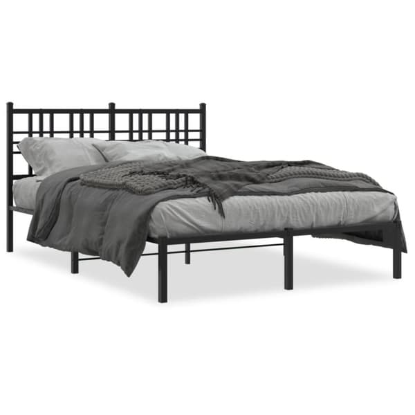 sengeramme med sengegavl 140x200 cm metal sort