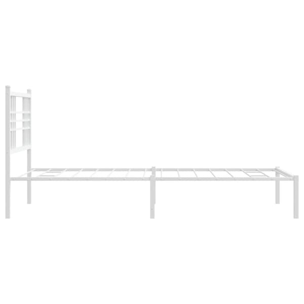 Sängram med huvudgavel metall vit 90x190 cm