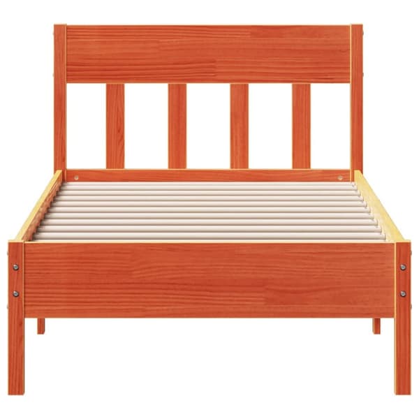 sengeramme uden madras 100x200 cm massivt fyrretræ gyldenbrun
