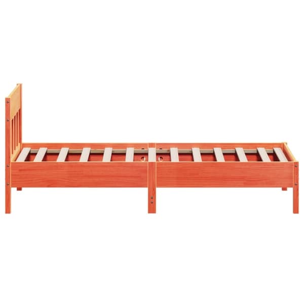 sengeramme uden madras 100x200 cm massivt fyrretræ gyldenbrun