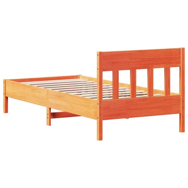 sengeramme uden madras 100x200 cm massivt fyrretræ gyldenbrun