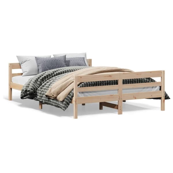 sengeramme uden madras 120x200 cm massivt fyrretræ