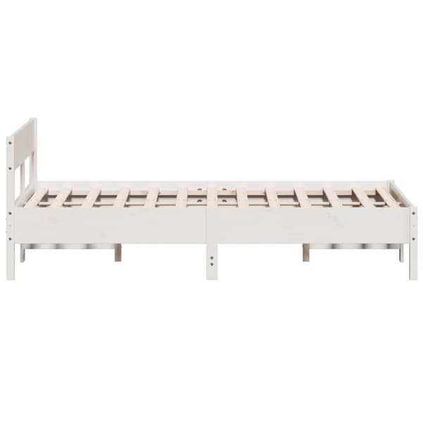 sengeramme uden madras 140x190 cm massivt fyrretræ hvid