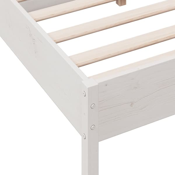 sengeramme uden madras 140x190 cm massivt fyrretræ hvid