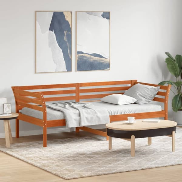 Dagbädd vaxad brun 100x200 cm massivt furu
