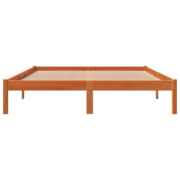 sengeramme uden madras 160x200 cm massivt fyrretræ gyldenbrun